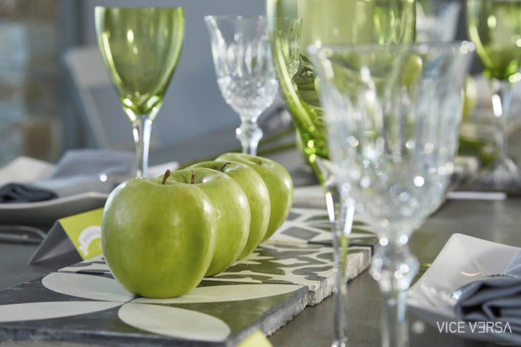 Close-up detail of a styled setting at Verina Astra in Sifnos