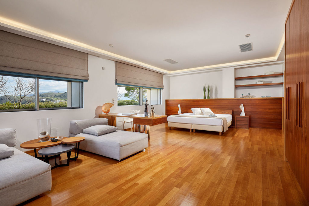 Luxury villa room interior at Santa Thekla Kefalonia