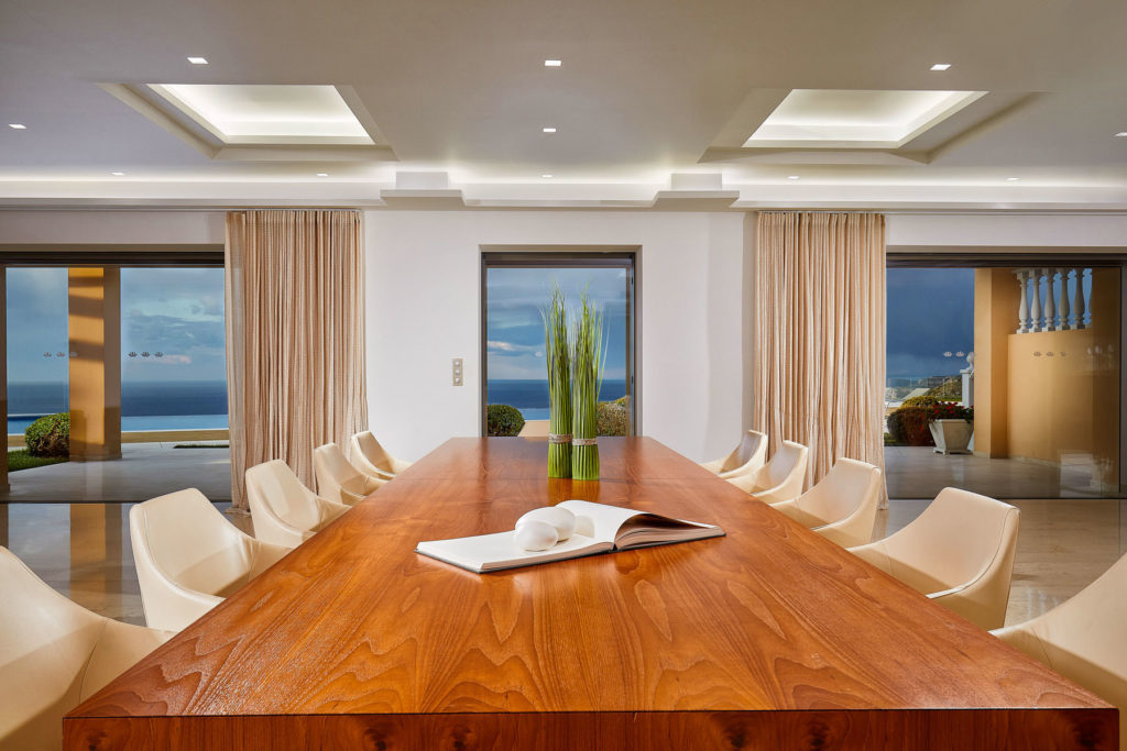 Exterior lounge and architectural details at Santa Thekla Kefalonia