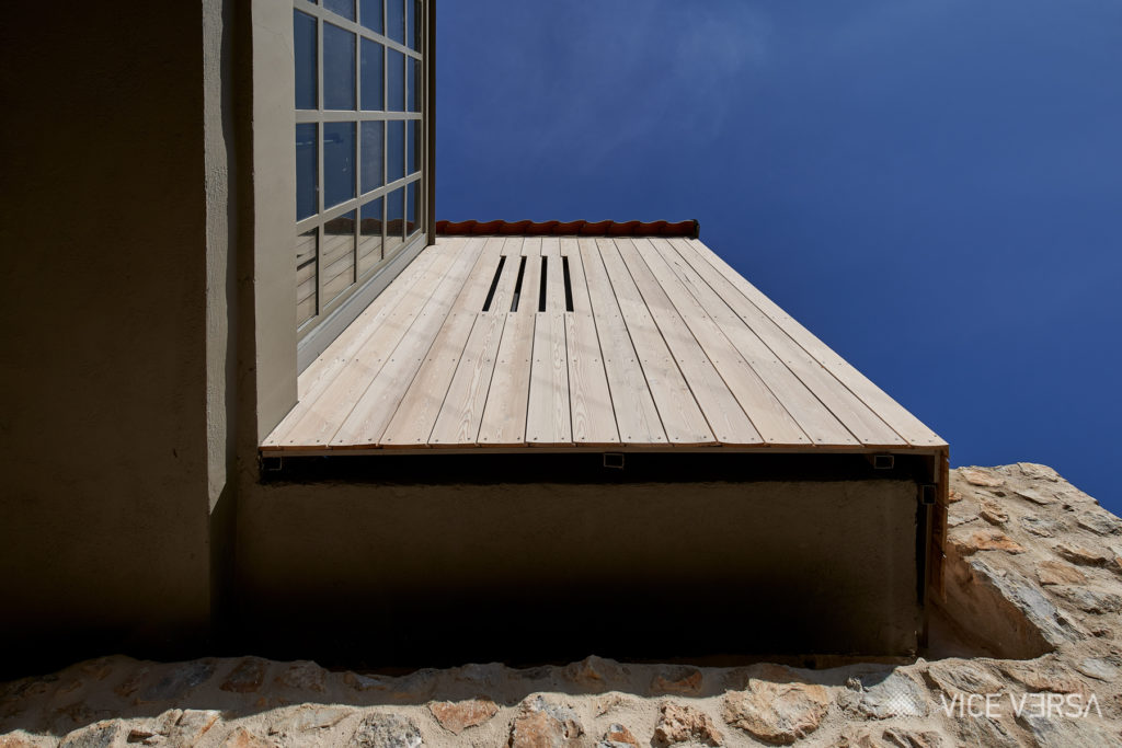 Low-angle architectural detail of Yoik of Taygetus