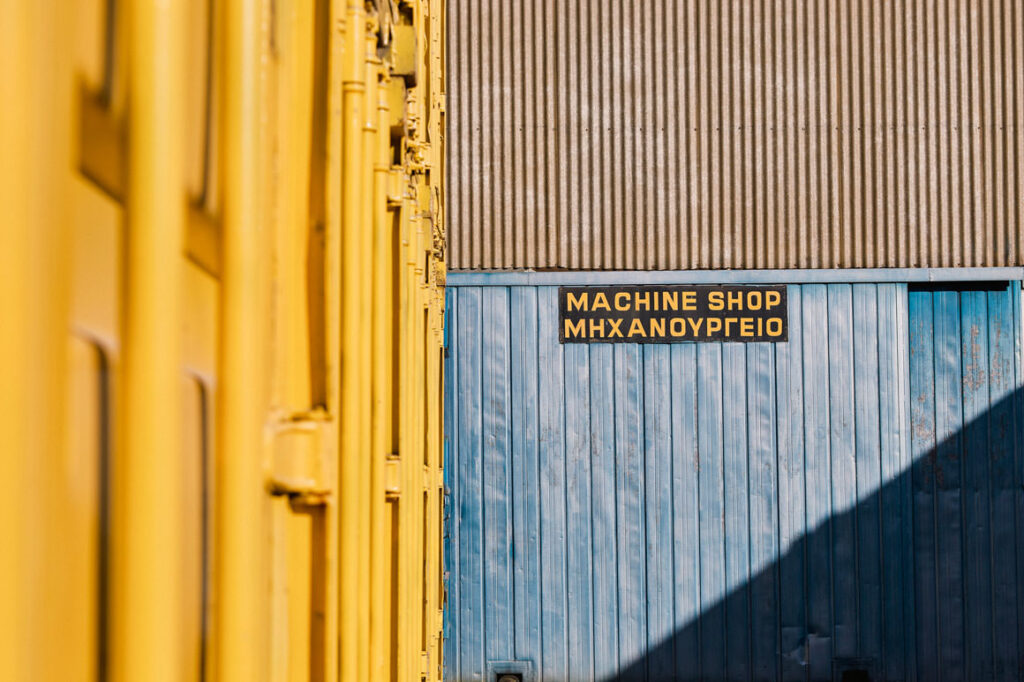 Industrial container with light and shadow at Papadopoulos SA