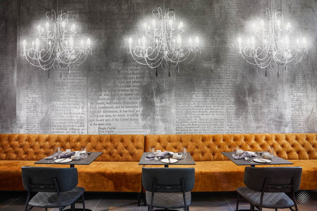 Styled breakfast area at Mirame Hotel Athens