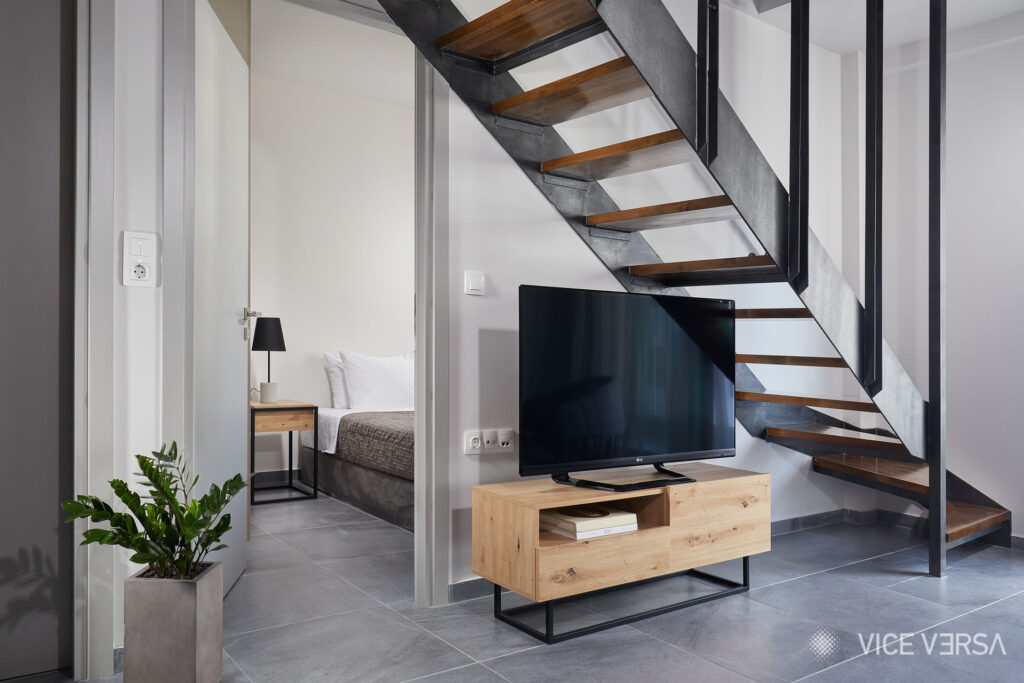 Lounge staircase and bedroom interior at Marigold Residences