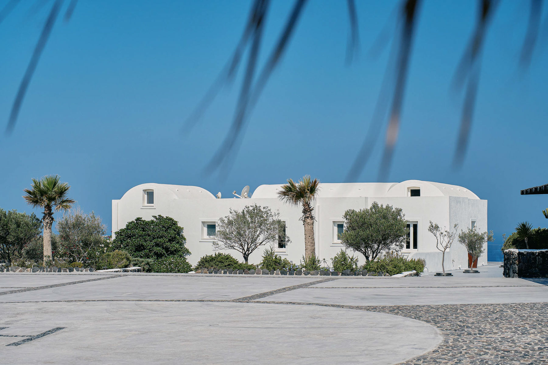 Nafsika Estate private luxury villa exterior, Santorini