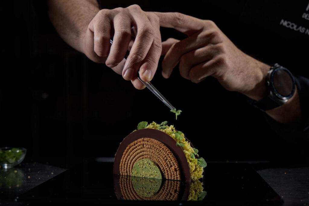 Finishing details of Crescent Garden pastry by Nicolas Nikolakopoulos