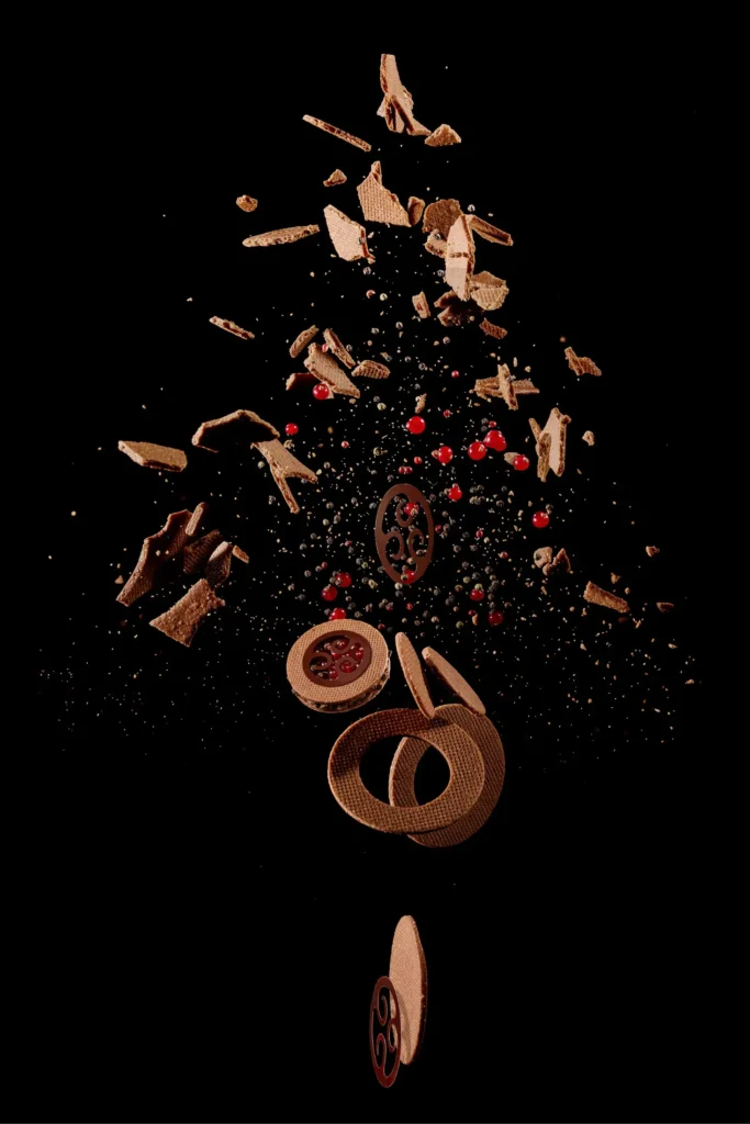 Ingredients explosion photograph for Callebaut's Masters of Taste global campaign