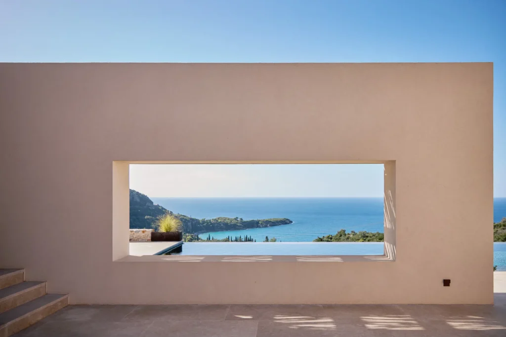 architectural design element in villa with sea view