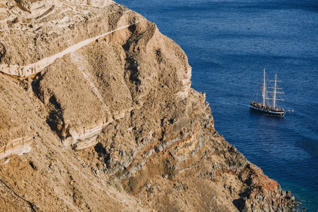 Santorini Caldera view from Lure Restaurant at Mystique Oia