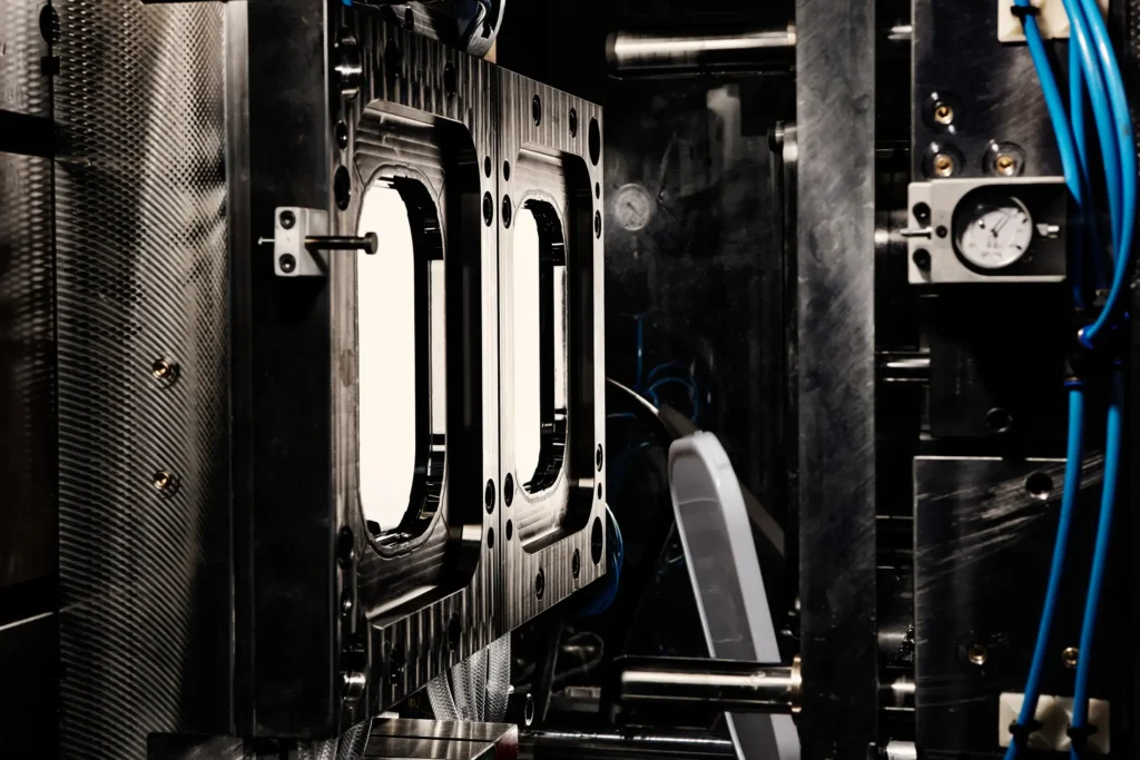 Machinery producing plastic covers at the Bazigos manufacturing facility