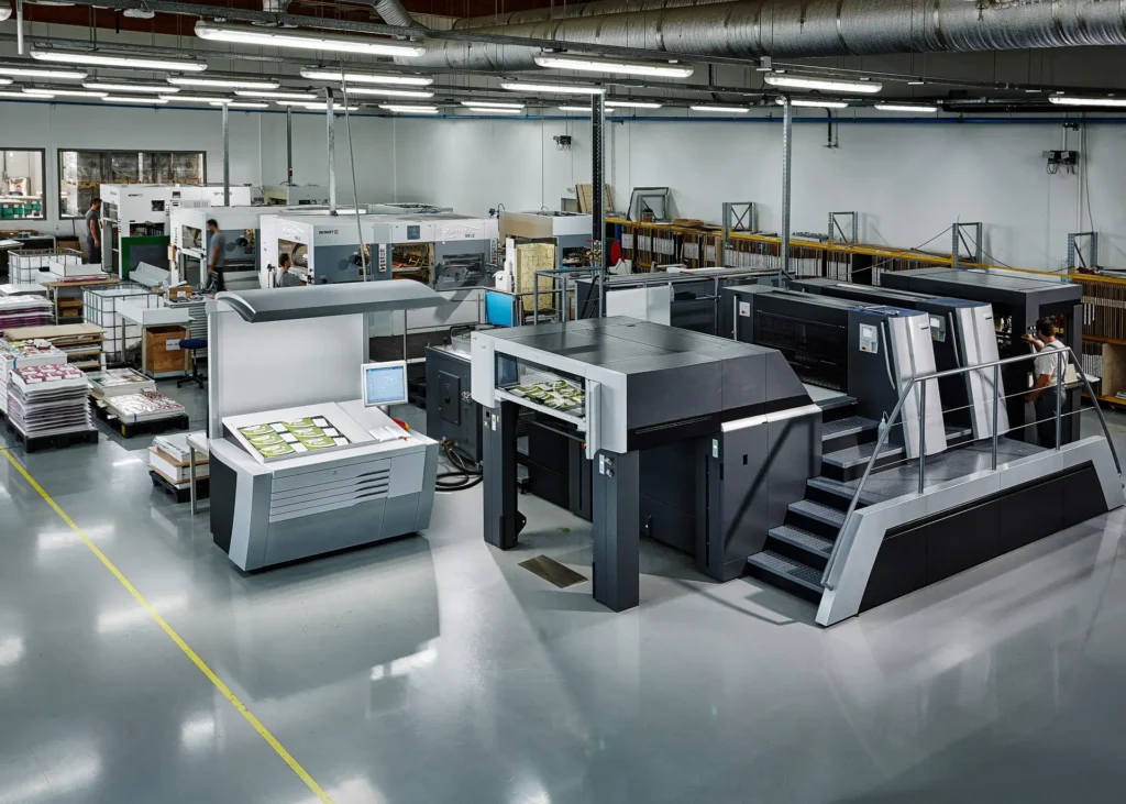 Printing machinery inside Karydakis production facilities