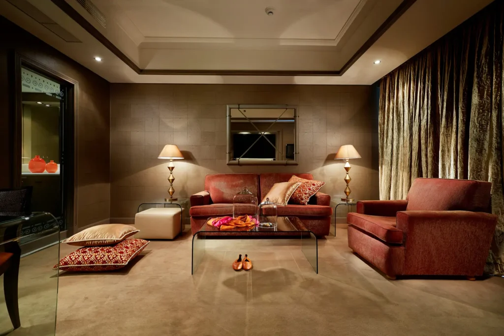 Luxury lounge interior at Rodos Park boutique hotel in Rhodes