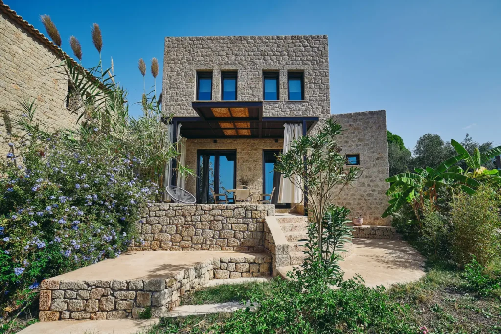 Hospitality rental villa terrace, Mani coastline