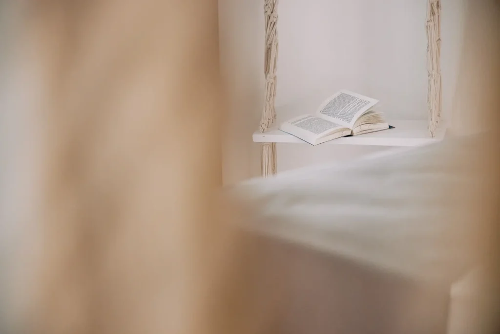 Open book detail inside an Agnadi Studios room