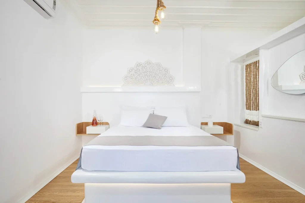 Renovated bedroom at Agnadi Studios