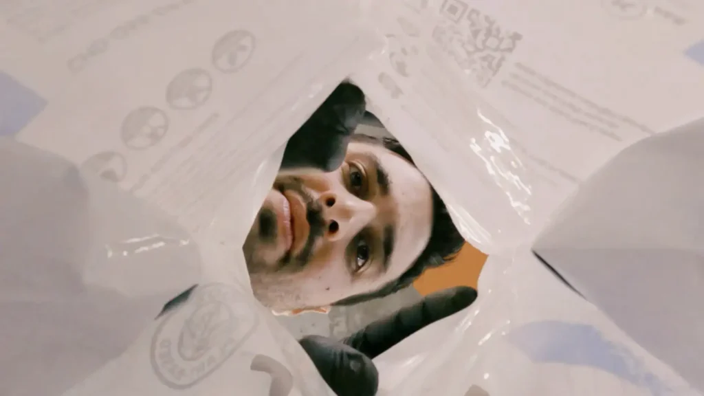 Michalis Hatzikalimeris creative from inside the NXT chocolate bag view
