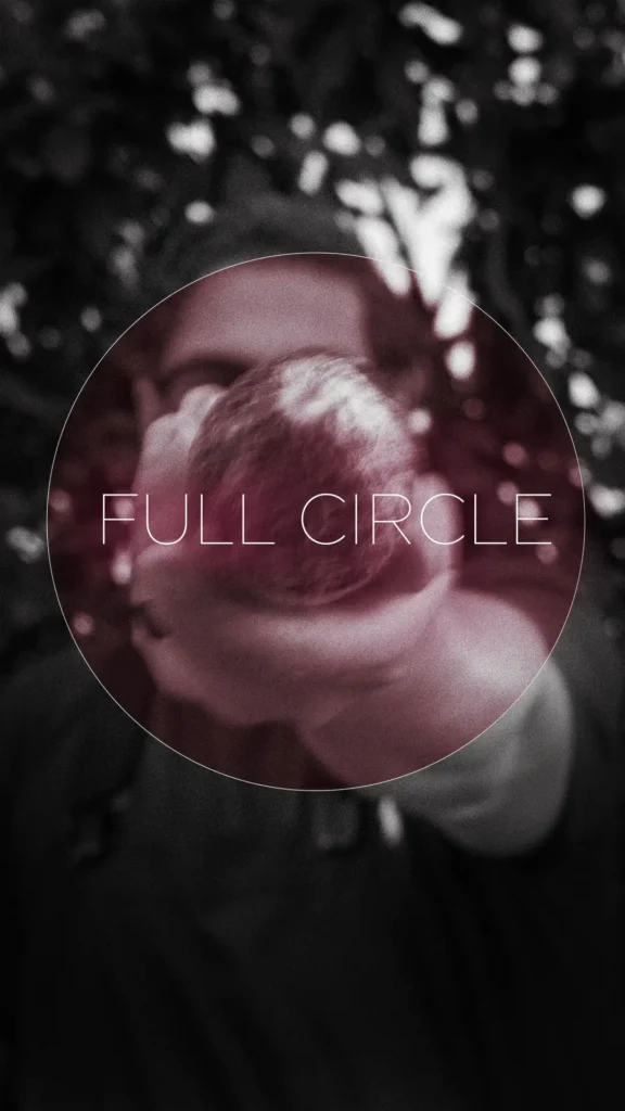 Full Circle marinated lamb chops recipe film cover with Athinagoras Kostakos and a burgundy circle motif